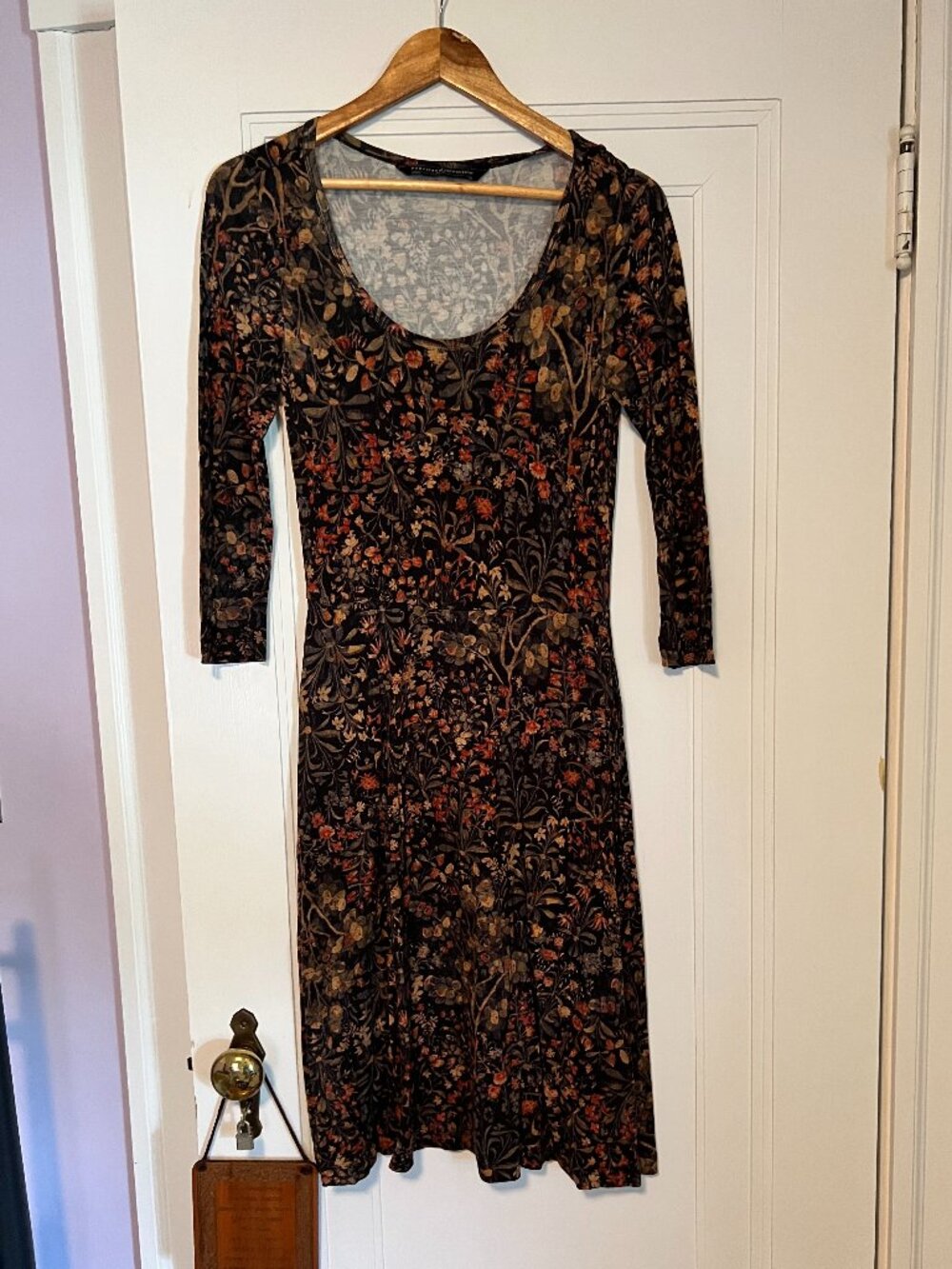 Peruvian Connection Black Floral Midi Dress